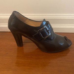 Taryn Rose Brown Peep Toe Oxford Heels